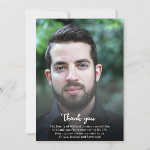 Bereavement Sympathy Custom Photo Funeral Memorial Thank You Card