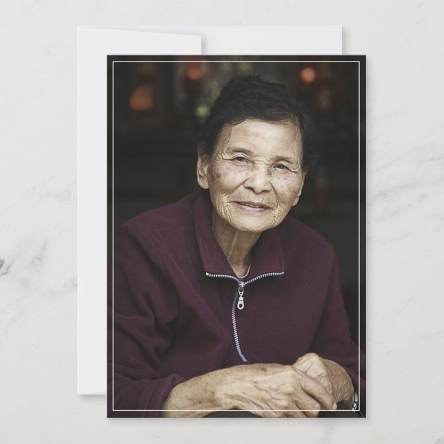 Bereavement Sympathy Memorial Funeral Custom Photo Thank You Card (Front)