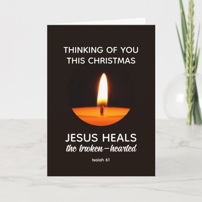 Bereavement THINKING OF YOU Jesus Heals Christmas Holiday Card (Front)
