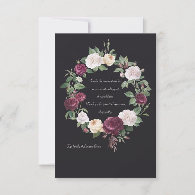 Bereavement Wreath Thank You Card (Front)