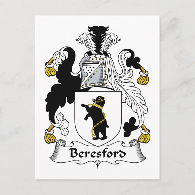 Beresford Family Crest Postcard (Front)