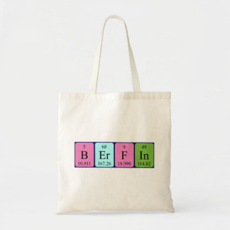 Berfin periodic table name tote bag