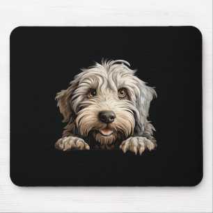 Bergamasco Dog Mum Dad Peeking Puppy Mouse Mat