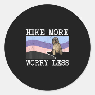 Bergamasco sheepdog hike more worry less graphic classic round sticker