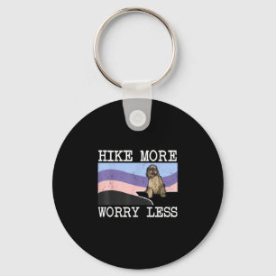 Bergamasco sheepdog hike more worry less graphic key ring