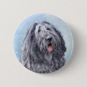Bergamasco Sheepdog Painting - Cute Original Dog A 6 Cm Round Badge