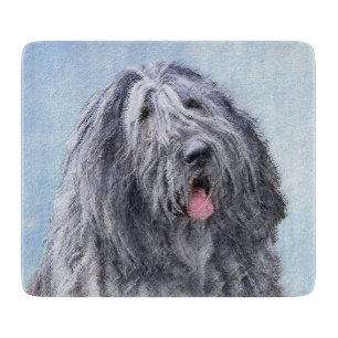 Bergamasco Sheepdog Painting - Cute Original Dog A Cutting Board