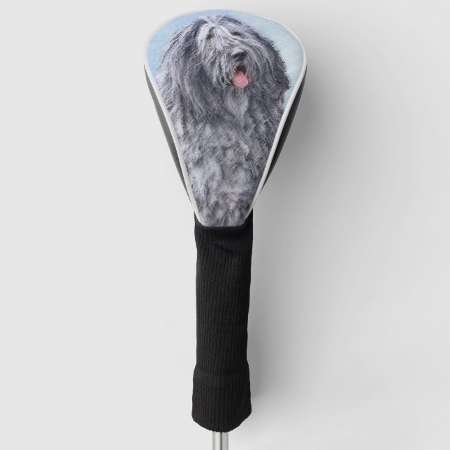 Bergamasco Sheepdog Painting - Cute Original Dog A Golf Head Cover (Front)