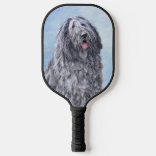 Bergamasco Sheepdog Painting - Cute Original Dog A Pickleball Paddle