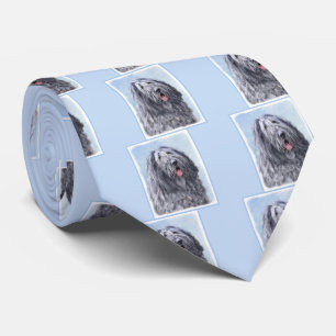 Bergamasco Sheepdog Painting - Cute Original Dog A Tie