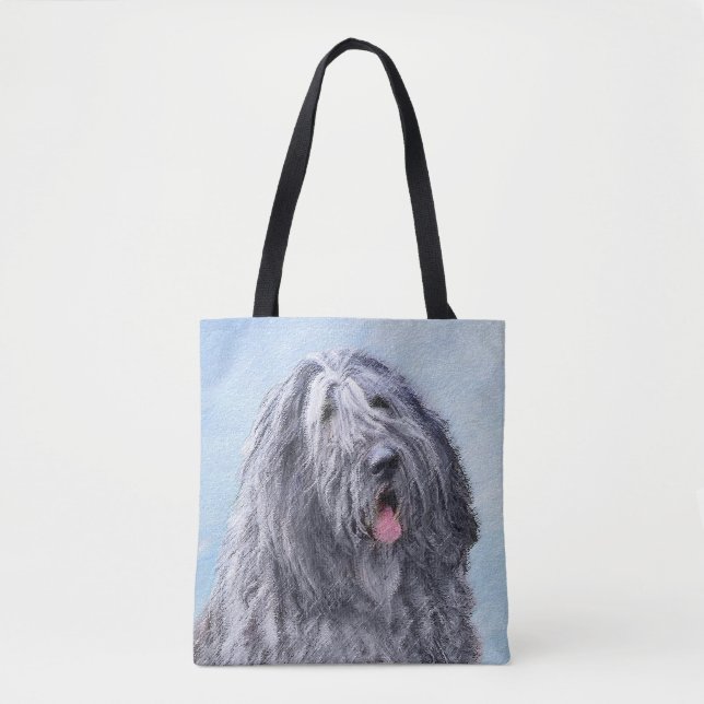 Bergamasco Sheepdog Painting - Cute Original Dog A Tote Bag (Front)