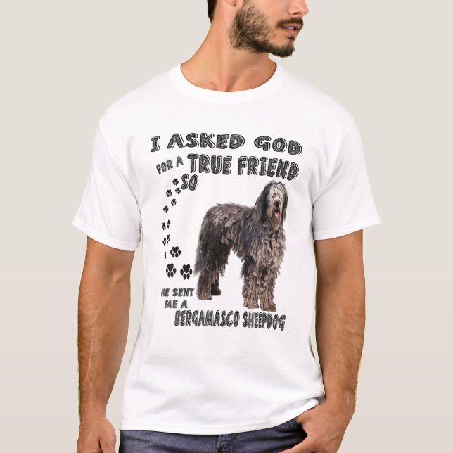 Bergamasco Sheepdog Quote Mom Dad, Bergamasco Shep T-Shirt (Front)