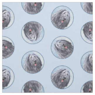Bergamasco Sheepdog Shepherd Painting Cute Dog Art Fabric