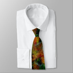 Bergamot skin texture in green and strong orange tie
