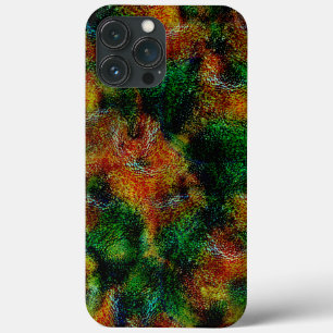 Bergamot skin texture in strong orange and green iPhone 13 pro max case