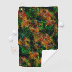Bergamot skin texture in strong orange and green   golf towel