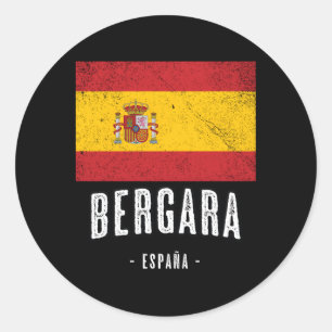 Bergara Spain Es Flag City Bandera Ropa Classic Round Sticker