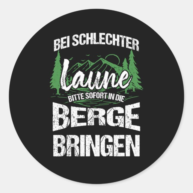 Berge Natur Campen Hiking Camping Zelten Zelt Lage Classic Round Sticker (Front)