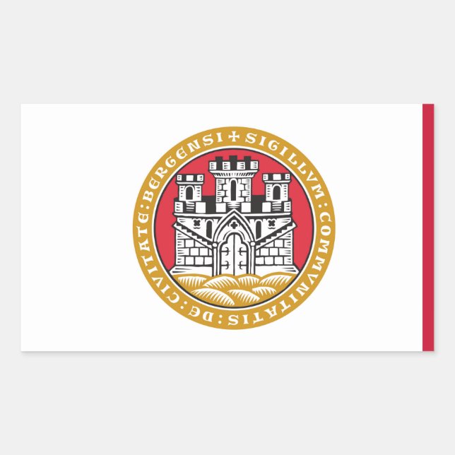 Bergen city flag Norway symbol Rectangular Sticker (Front)