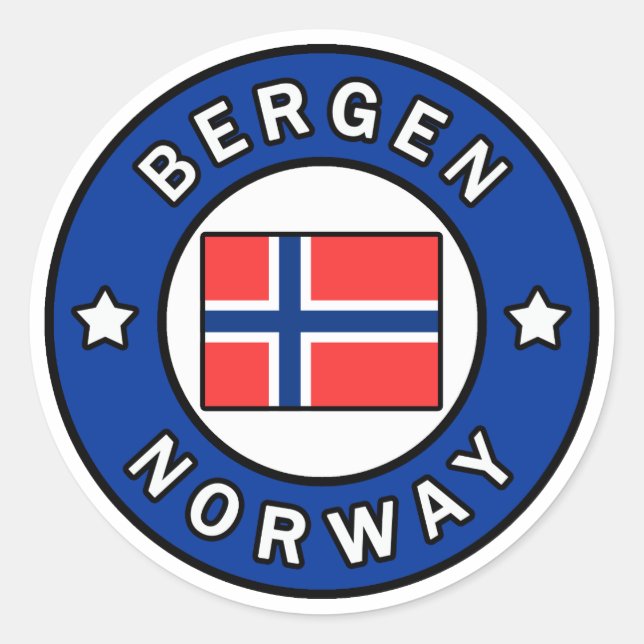 Bergen Norway Classic Round Sticker (Front)