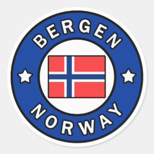 Bergen Norway Classic Round Sticker