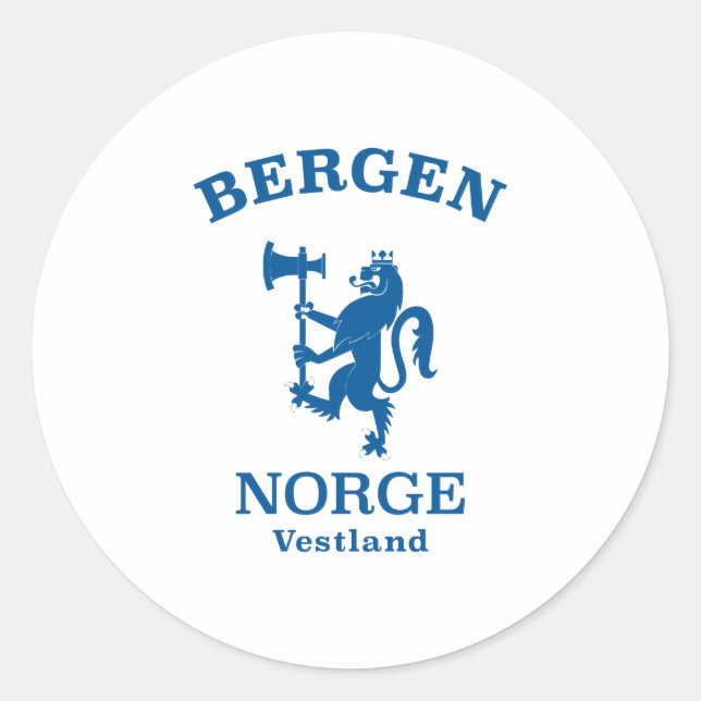 BERGEN Norway Coat of Arms Classic Round Sticker (Front)