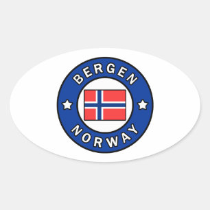 Bergen Norway Oval Sticker