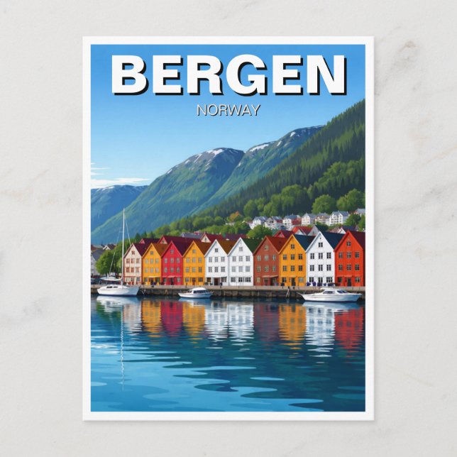 Bergen Norway Travel Postcard (Front)