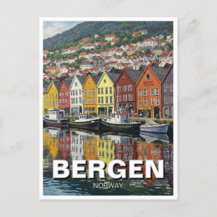 Bergen Norway Travel Postcard