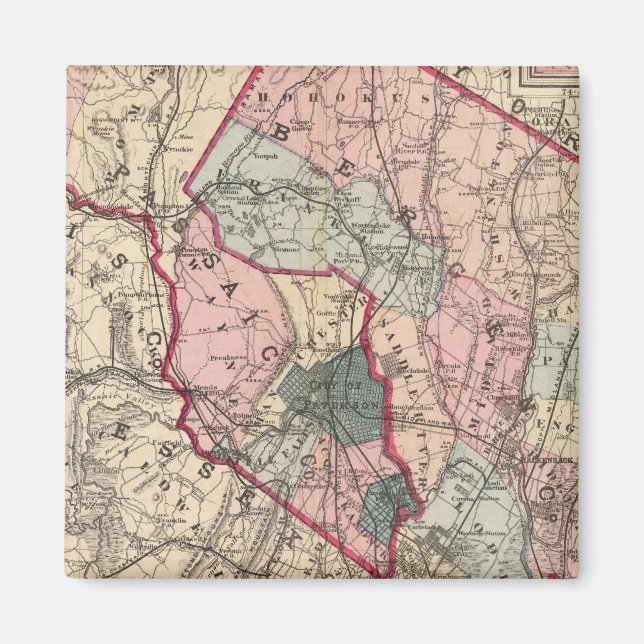 Bergen, Passaic Cos, NJ Magnet (Front)