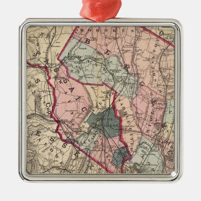 Bergen, Passaic Cos, NJ Metal Tree Decoration (Front)