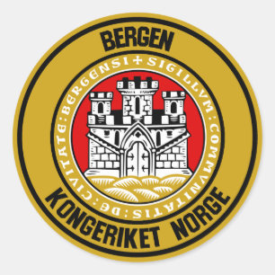 Bergen Round Emblem Classic Round Sticker