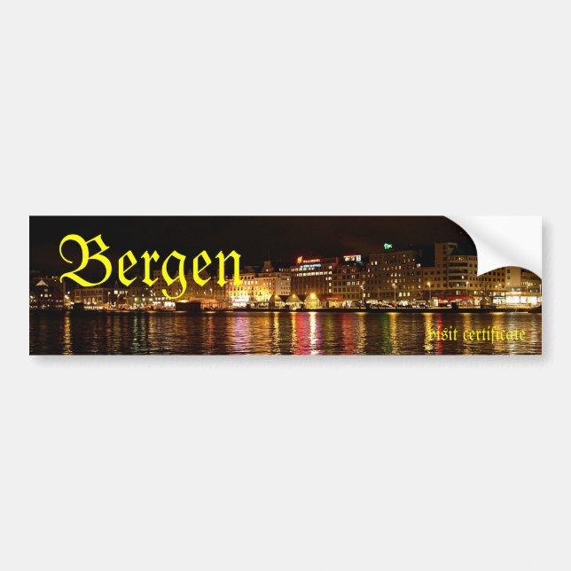 Bergen visit certificate bumper sticker (Front)