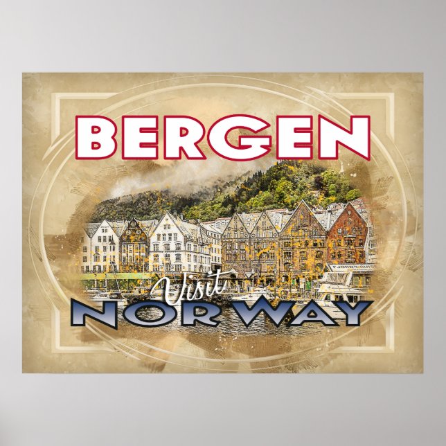 Bergen, Visit Norway Poster (Front)