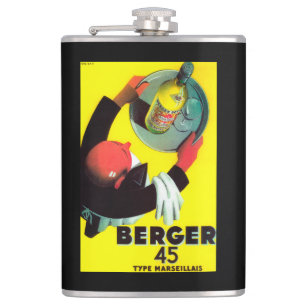 Berger 45 Vintage PosterEurope Hip Flask