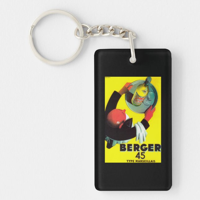 Berger 45 Vintage PosterEurope Key Ring (Front)