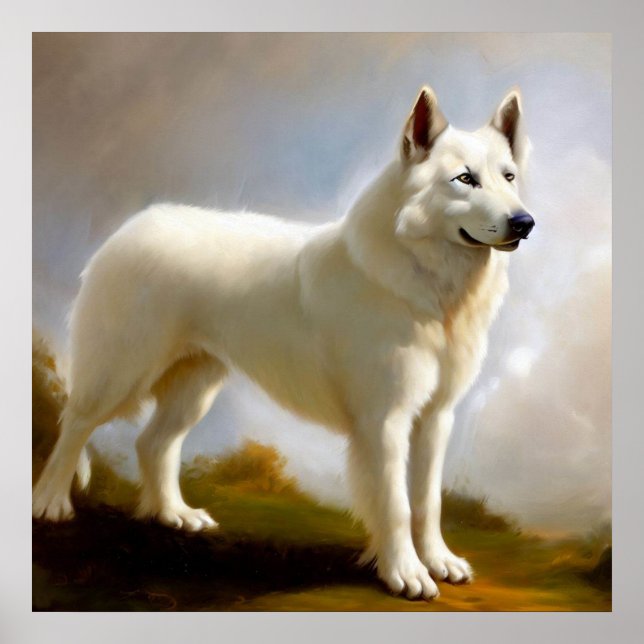 Berger Blanc Suisse Dog  Poster (Front)