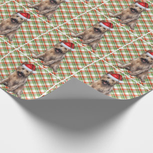 Berger Picard Dog and Holiday Plaid Christmas Wrapping Paper