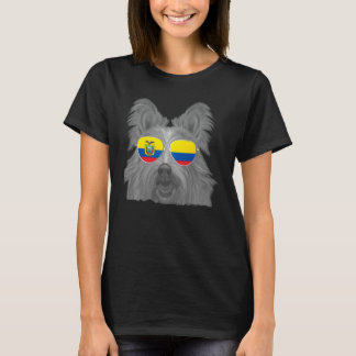 Berger Picard Dog Ecuador Flag Sunglasses T-Shirt
