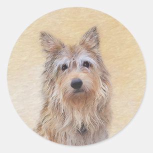 Berger Picard Painting - Cute Original Dog Art Classic Round Sticker