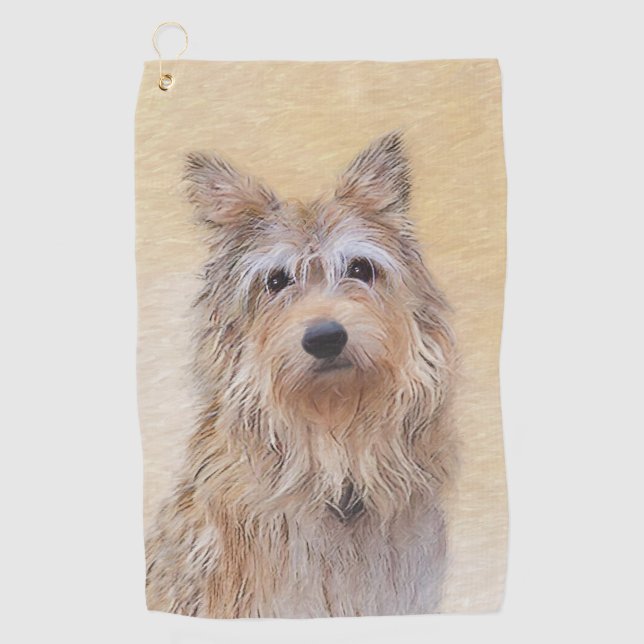 Berger Picard Painting - Cute Original Dog Art Golf Towel (Front)