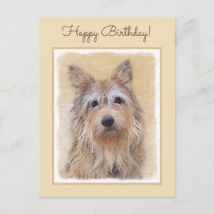 Berger Picard Painting - Cute Original Dog Art Postcard