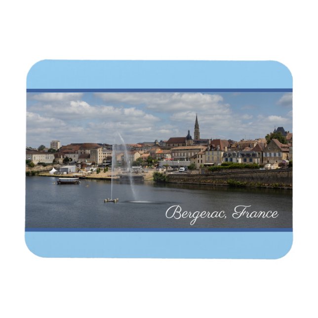 Bergerac Panoramic Cityscape France Magnet (Horizontal)