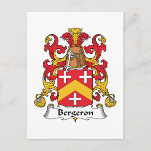 Bergeron Family Crest Postcard