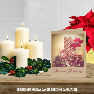 Beribboned Holiday Candle Card