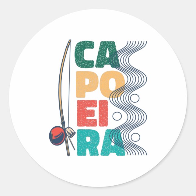 BERIMBAU CAPOEIRA CLASSIC ROUND STICKER (Front)