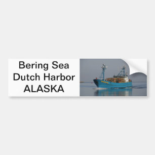 Bering Sea, Crab Boat in Dutch Harbour, AK Bumper Sticker