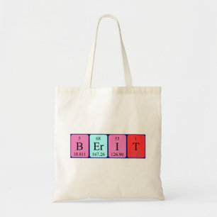 Berit periodic table name tote bag