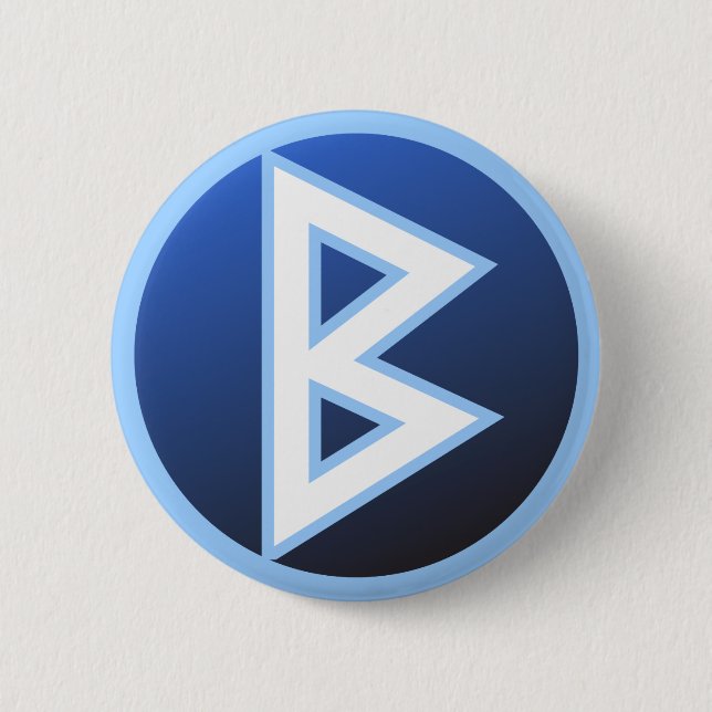 Berkana Beorc Rune 6 Cm Round Badge (Front)