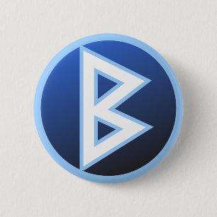 Berkana Beorc Rune 6 Cm Round Badge